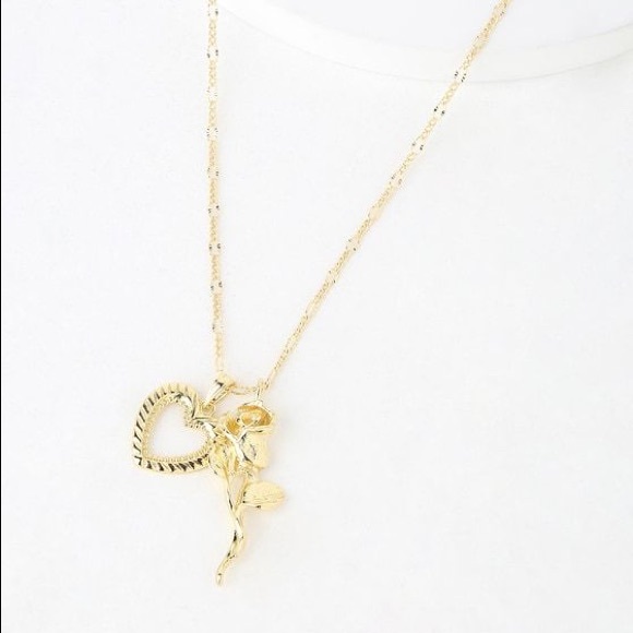 Lulus X LUVAJ The Isidore Gold Charm Necklace NWT - Picture 2 of 2